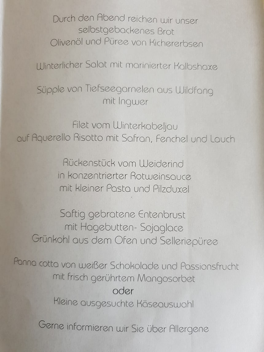 Speisekarte Teil 2 - Praxisjubiläum 15 Jahre Dr Ebert